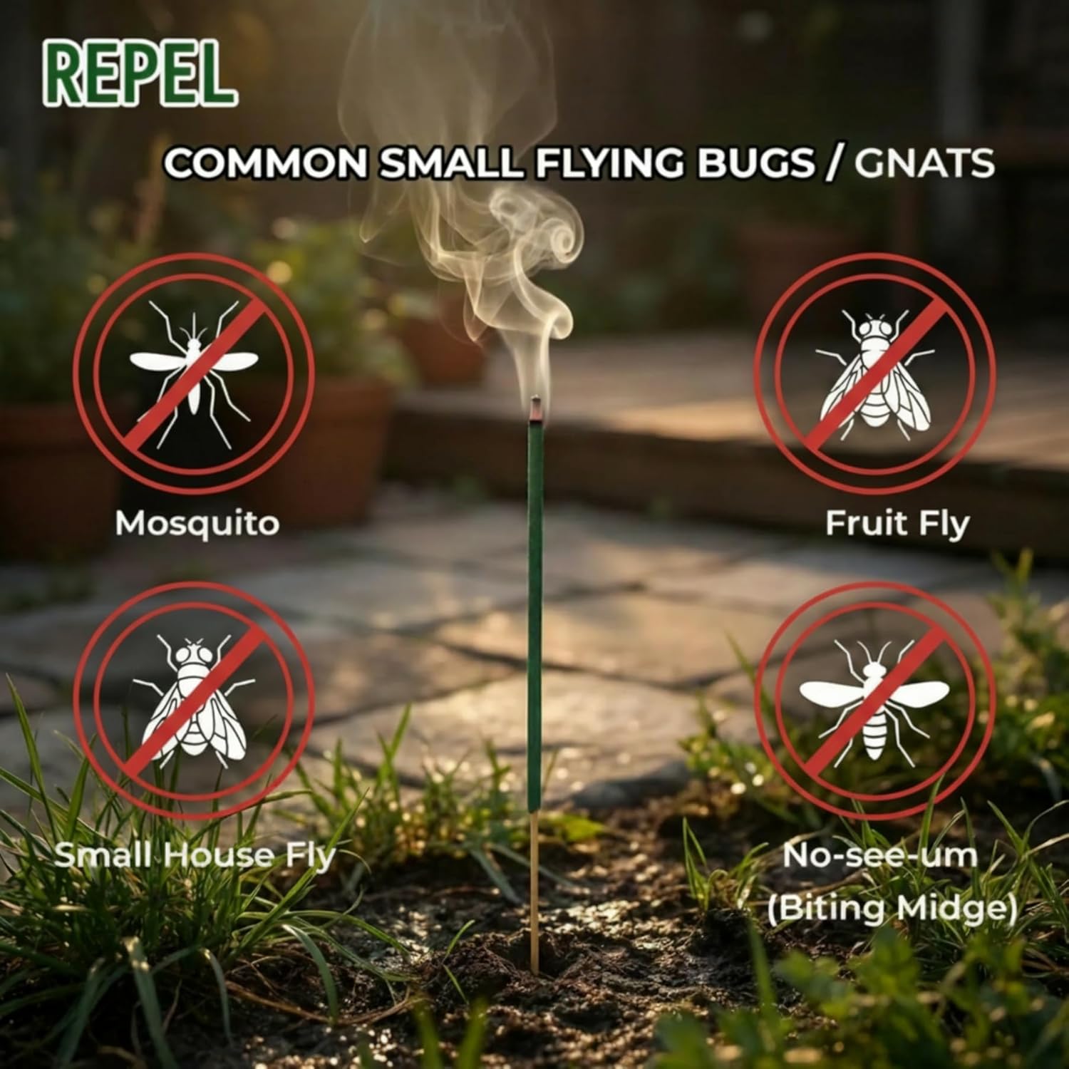 KICKOUTOR Mosquito Incense Sticks with Natural Citronella Oil, 360 Count DEET-Free Outdoor Mosquito Repellent for Patio, Backyard Gatherings & Camping, Up to 1 Hour Against Gnats & No-See-Ums