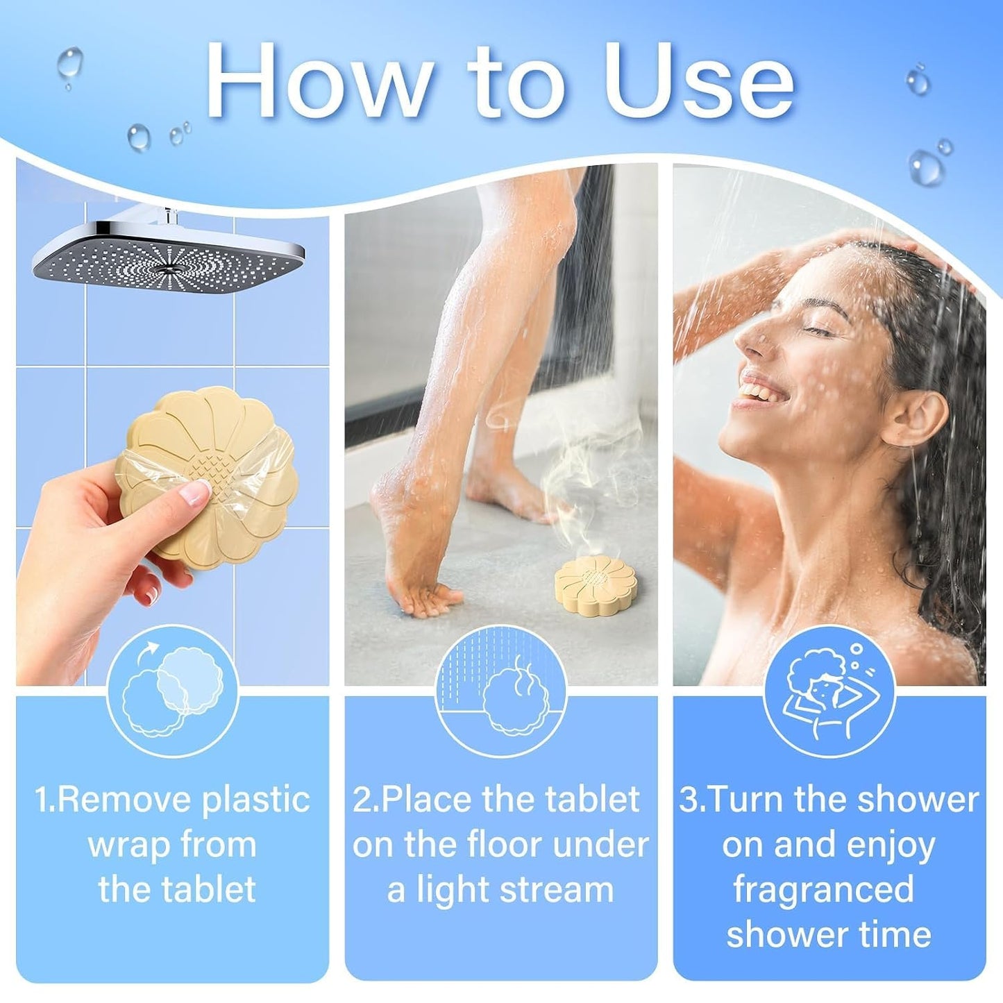 SeasonBliss Shower Steamers 6 Pack Shower Bombs with Unique Shapes & Scents, Orange Peppermint Lemon Rose Chamomile Sea for Birthday, Mother's Day, Valentine's Day Present Giving, Presents for Women