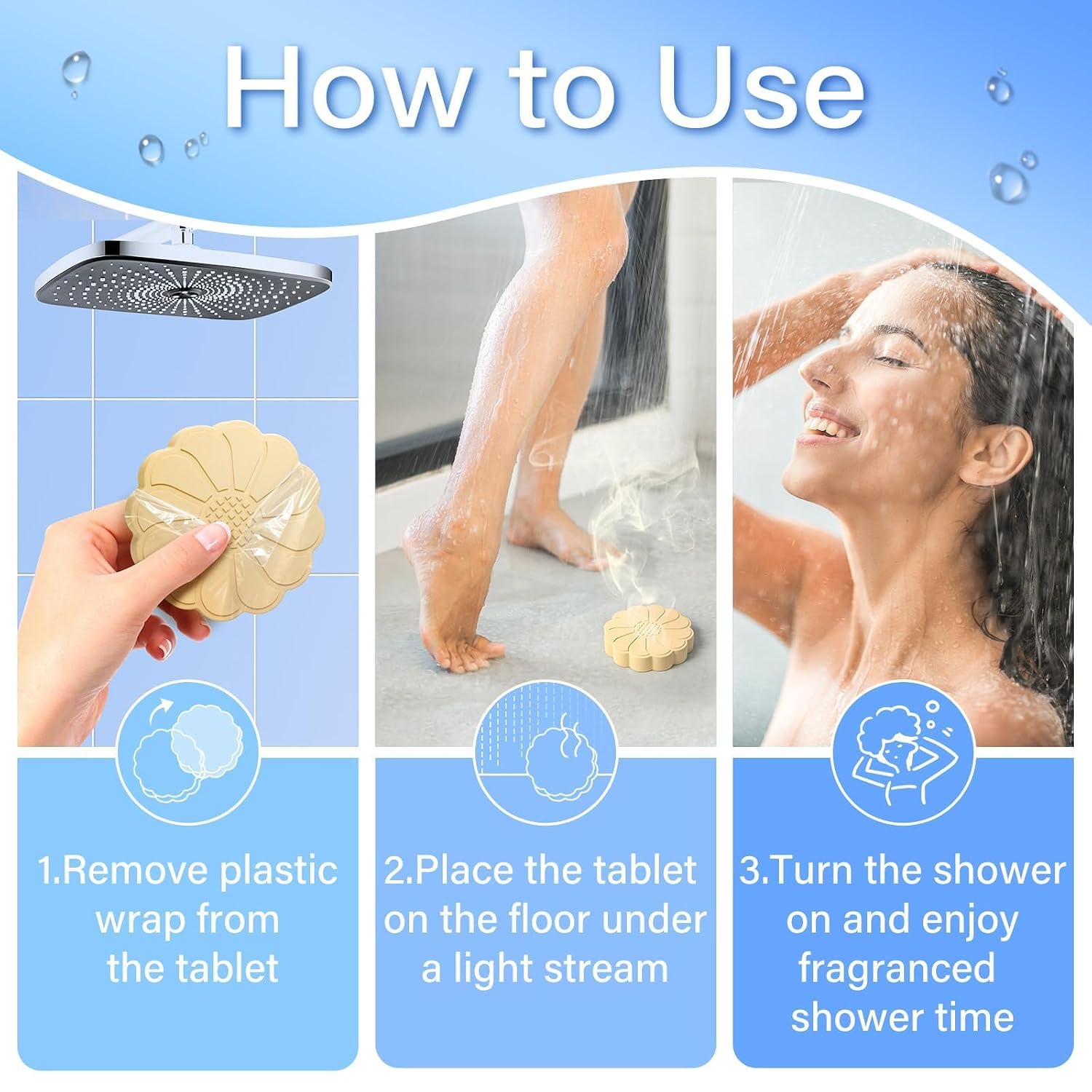 SeasonBliss Shower Steamers 6 Pack Shower Bombs with Unique Shapes & Scents, Orange Peppermint Lemon Rose Chamomile Sea for Birthday, Mother's Day, Valentine's Day Present Giving, Presents for Women