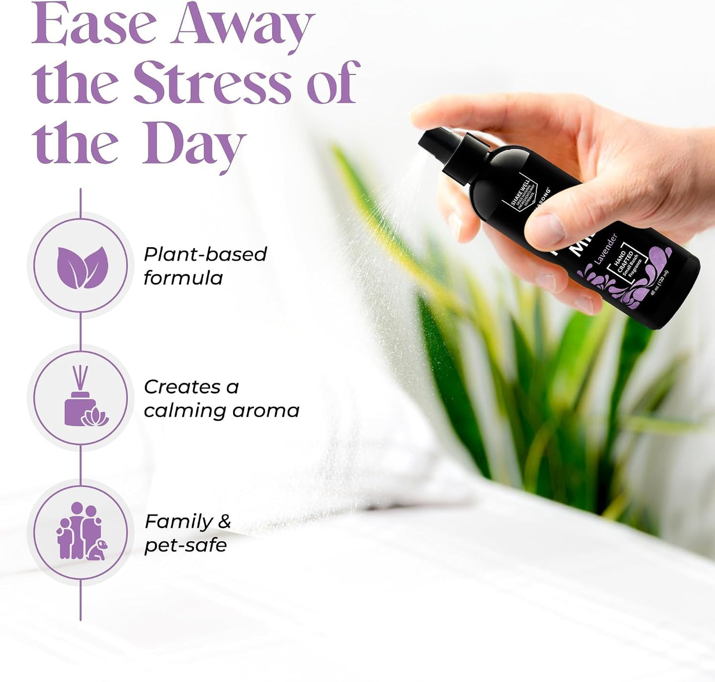 Aromasong Lavender Spray for Sleep Pillow | 2-Pack | All Natural Calming Linen & Bedtime Sleep Mist for Deep Sleep - Pillow Spray for Sleeping Aromatherapy with Botanical Essential Oils for Relaxing