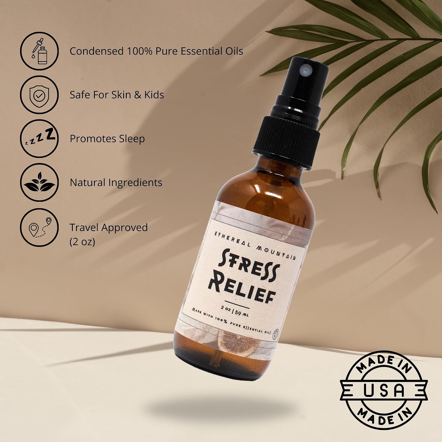 Stress Relief Pillow Spray, Lavander & Chamomile 100% Natural 2.0 Oz. Spray, Aromatherapy, Gifts for Her, Birthday Gifts, Gift Ideas, New Mom Gifts