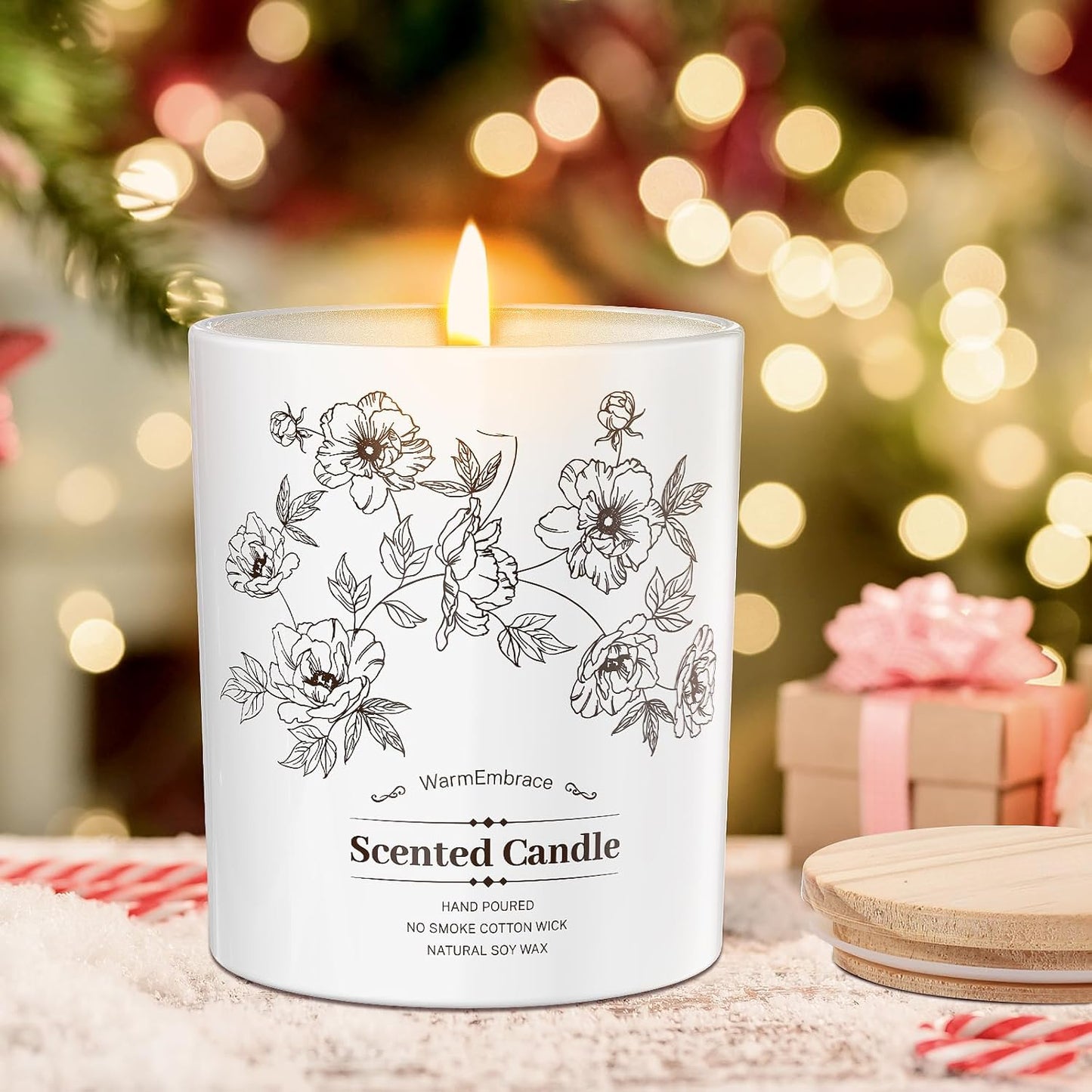 Deluxe Scented Candle for Women & Men, Vanilla Coconut Soy Wax Candle, 9.2 Oz Jar Candle for Home, Scented-80 Hour Long Lasting Burning, Suitable Present for Mom