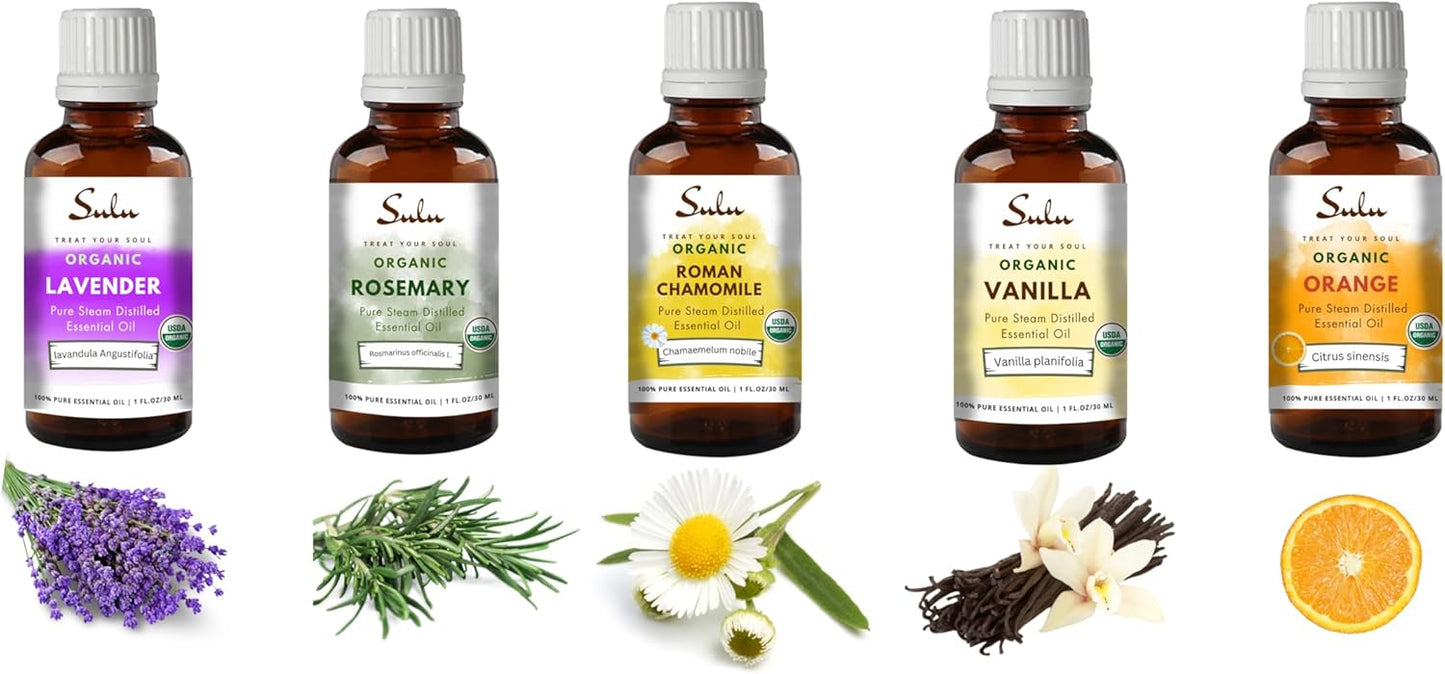 USDA Certified Organic 100% Pure Steam Distilled Essential Oils for Aromatherapy-Skin Care Formulations-All Purpose Household Use- Cruelty Free-Vegan (1 fl.oz, Rosemary)
