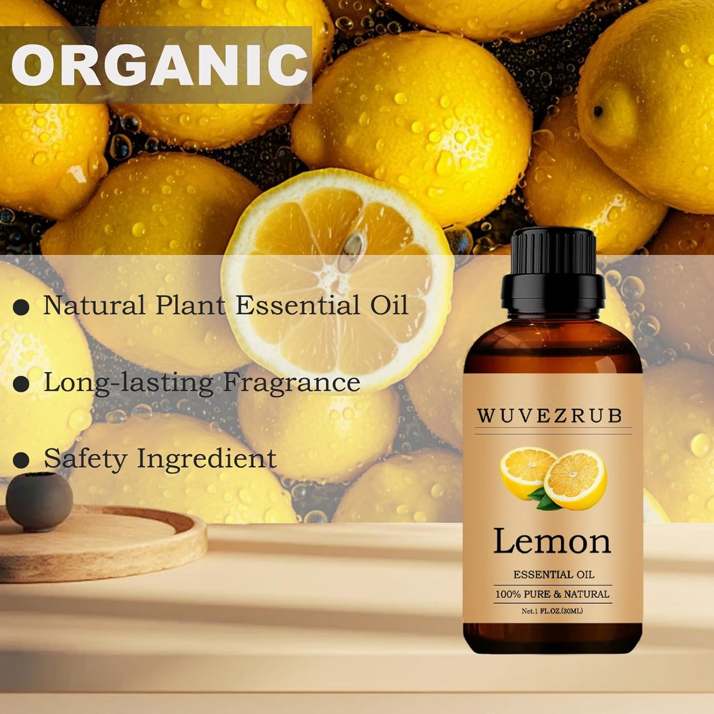 Lemon Essential Oils, 30ML 100% Pure and Natural Essential Oil for Aromatherapy Diffuser - Lemon /1 Fl Oz