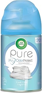 Air Wick Pure Freshmatic 6 Refills Automatic Spray, Fresh Linen, 6ct, New Look, Same familiar smell of Fresh Laundry, Essential Oil, Odor Neutralization, Packaging May Vary, 6.17 ounce, (Pack of 6)