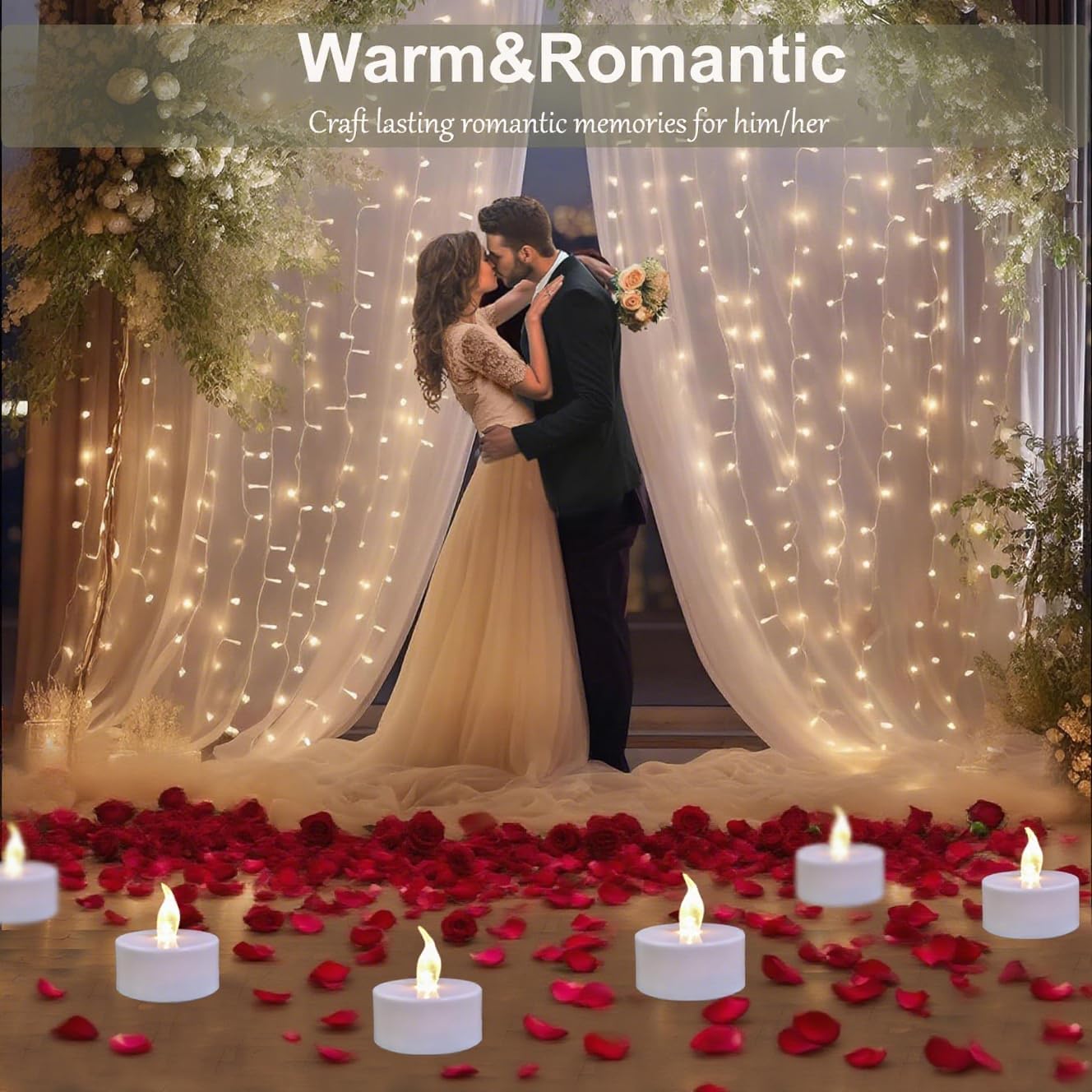 Jialine Flameless Led Tea Lights Candle with Remote Control,Long Lasting Battery Operated Led Tealight Candles with 2/4/6/8 H Timer for Seasonal &Festival Celebration (Warm White 12 Pack)