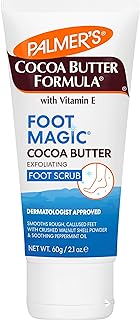 Palmer's Cocoa Butter Formula Foot Magic Exfoliating Foot Scrub with Vitamin E for Dry, Cracked Feet, Use with Foot Scrubber for Pedicure, 2.1 Ounce