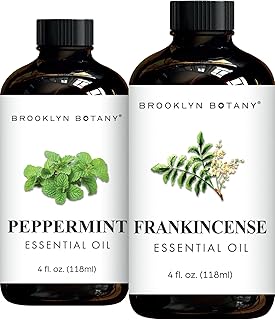 Brooklyn Botany Peppermint & Frankincense Essential Oils – 4 Fl Oz (Pack of 2) – 100% Pure & Natural – Clarity & Calm Aromatherapy Blend