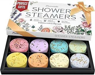 Shower Steamers Aromatherapy Birthday Gifts for Women - 8 Pack Shower Bombs with Natural Essential Oils, Self Care Relaxation Home Spa Gifts for Mom Wife, Teacher Appreciation Gift