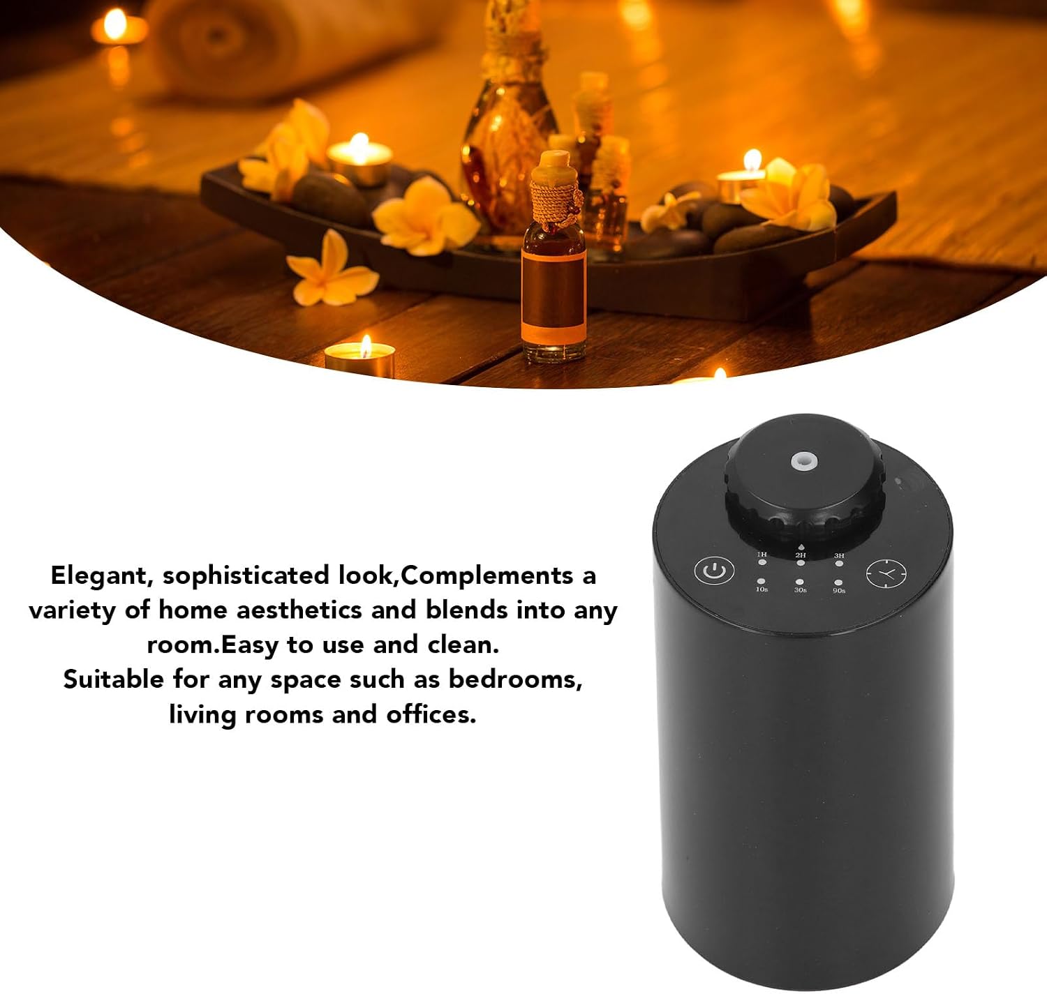 Waterless Scent Diffuser, Automatic Quiet Aromatherapy Machine, Black - Adjustable Timer, Advanced Fragrance Technology, Ideal for Bedroom and Office (Black)