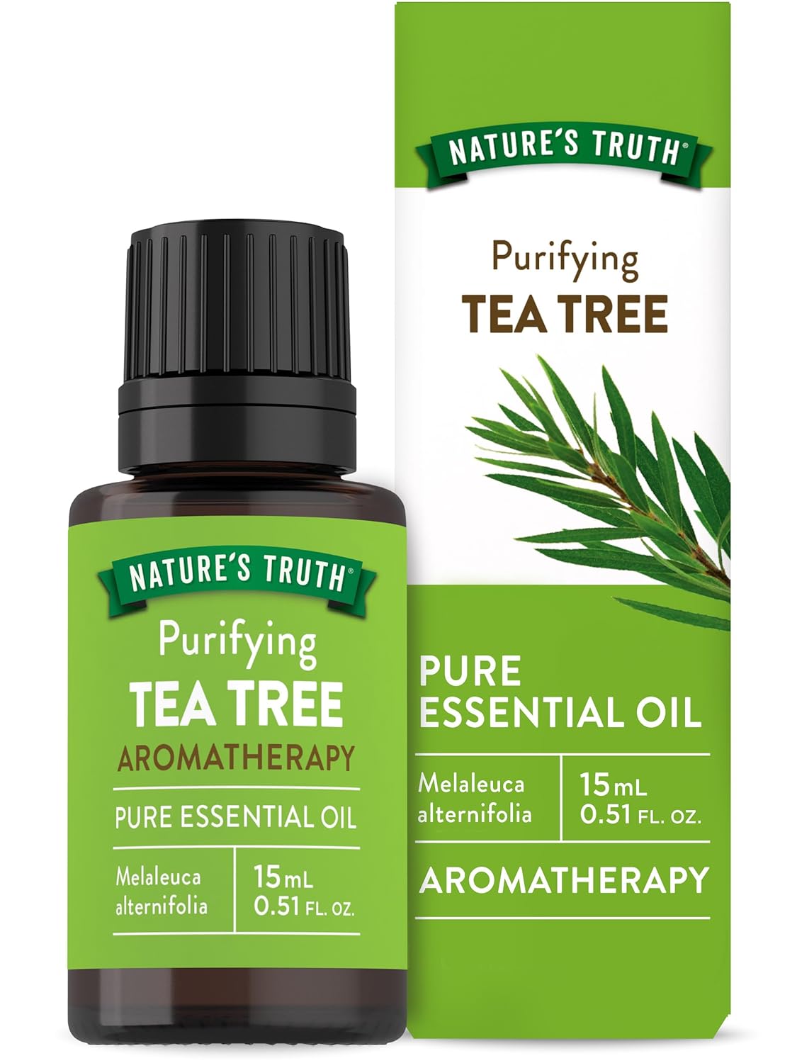 Nature's Truth Tea Tree Essential Oil | Purifying Scent | For Diffusers and Aromatherapy | Melaleuca Alternifolia | Pure Plant Based, Non-GMO & Gluten Free