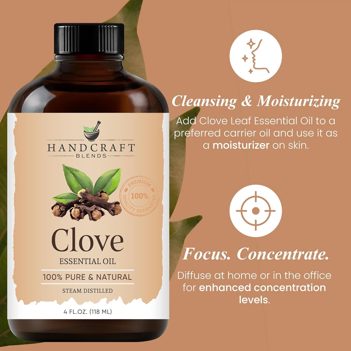 Handcraft Blends Bright & Bold Set: Lemongrass and Clove Essential Oils – (2 x 4 Fl Oz) – 100% Pure & Natural – for Diffuser, Aromatherapy, and DIY Projects