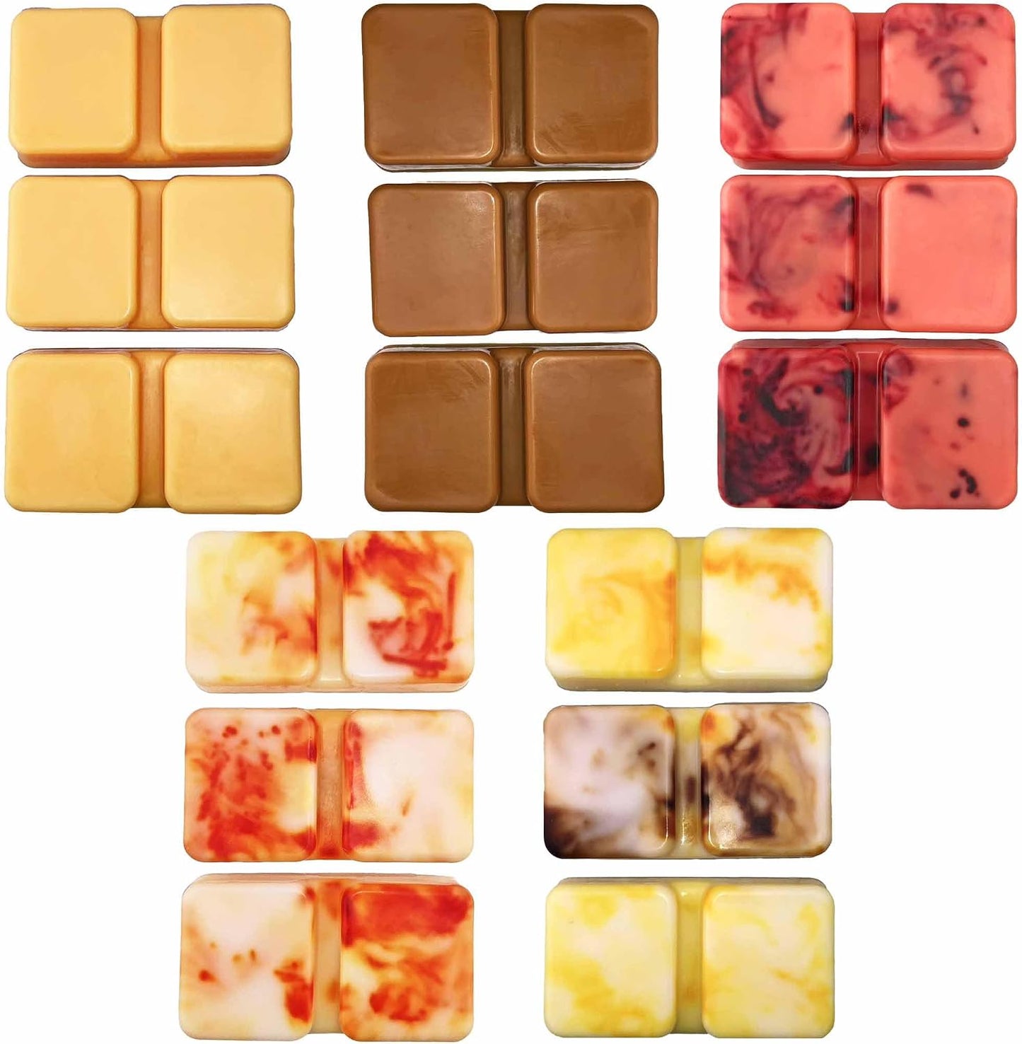 DaVoice Fall Wax Melts Wax Cubes, Premium Soy Wax Blend, Apple Cinnamon Pumpkin Vanilla Wax Melts Fall Scents Long Lasting, Fall Scented Wax Melts (5 Pack Fall Wax Melts Variety Pack, 30 Cubes, 11 oz)