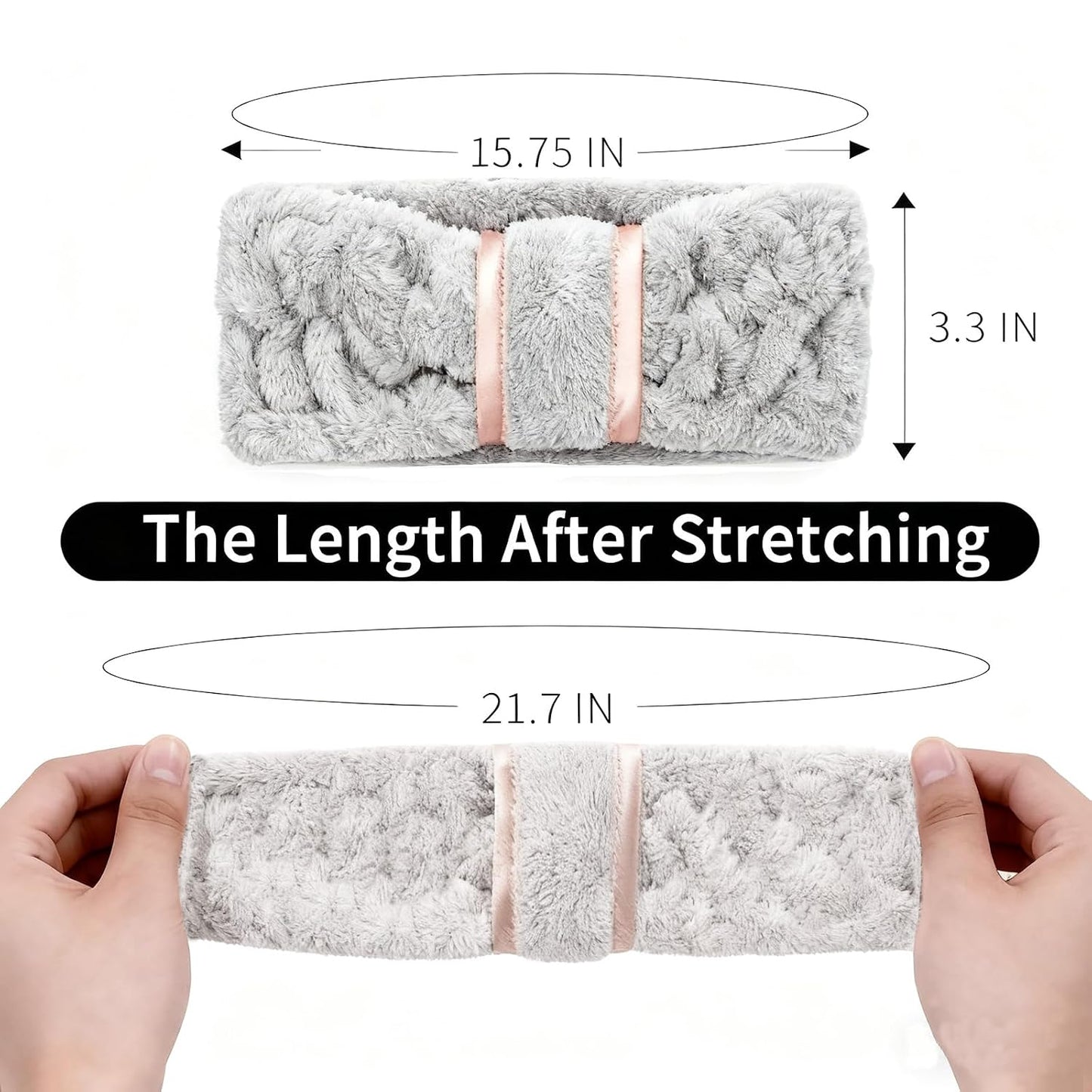4 Pack Microfiber Towel Headbands for Washing Face, Spa & Skincare for Women (Beige, Flesh Pink, Grey, Green)