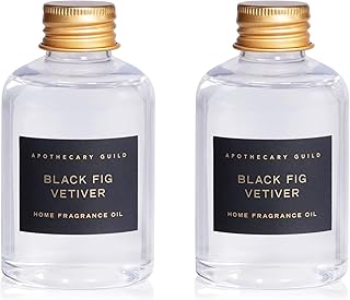 Zodax Apothecary Guild Opal Glass Reed Diffuser Refills, 4 Oz/2 Count - Black Fig Vetiver