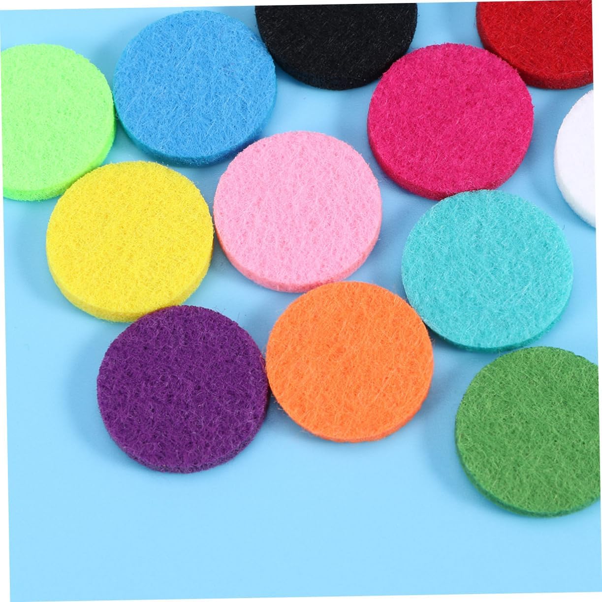 GARVALON 12Pcs Aromatherapy Essential Oil Diffuser Locket Refill Pads Multi-Color Cotton Inserts for Car Diffuser and Pendant Necklace Compatible Essential Oil