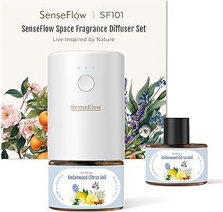 Essential Oil Diffuser for Home, Waterless Aromatherapy Diffuser SF101 Pro, Plug in Room Scent with 120-Day Natural Aroma, Covers 1000 Sq Ft – Free 30ml Cedarwood Citrus Veil