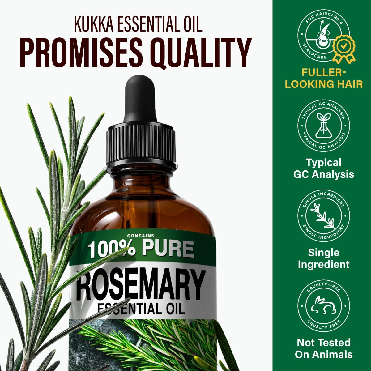 100% Pure Rosemary Oil - 4 Fl Oz Rosemary Essential Oil for Hair, Skin, Diffuser, Aromatherapy & DIY Soap Making Scent