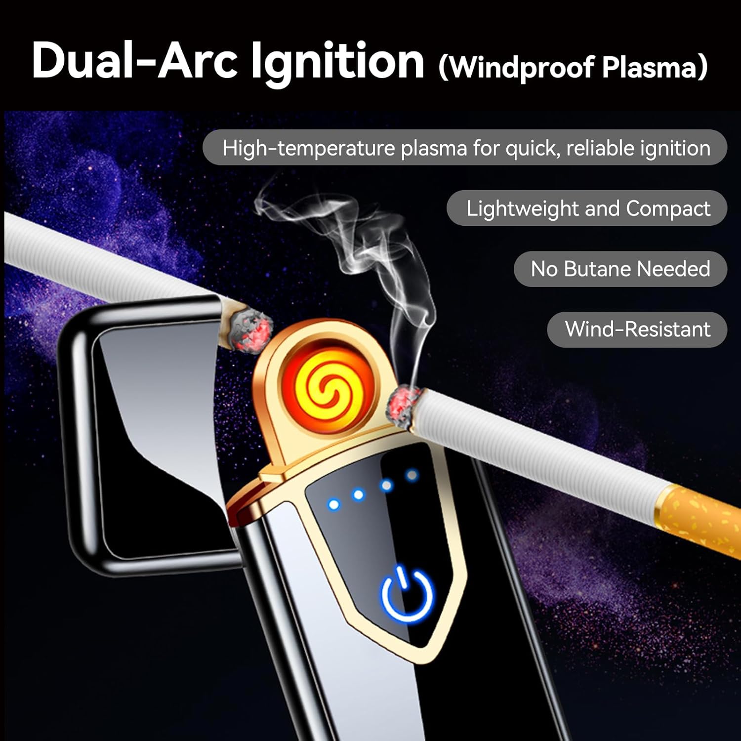 Touch 2.0 Electric Lighter - USB Rechargeable, Enhanced Coil & Battery Life, Windproof, Sophisticated Design, Ideal and Stocking Stuffer (Silver Satin)