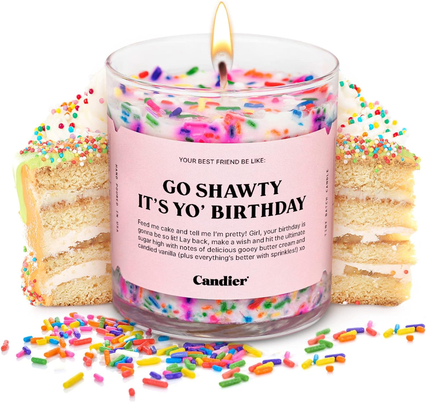 Birthday Cake Scented Candle, Natural Soy Candle with Birthday Cake & Buttercream Notes, Aromatherapy for Relaxation, Unique Candles Gifts for Women, 60-Hour Burn Time - Candier by Ryan Porter