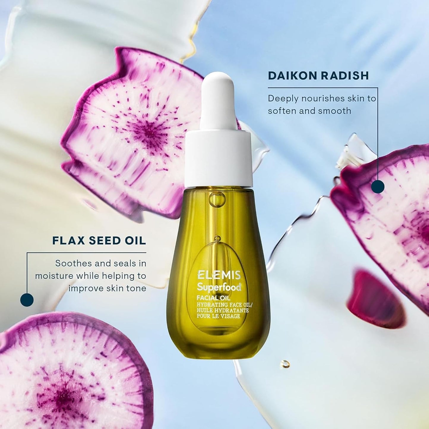 ELEMIS Superfood Facial Oil - Antioxidant-Rich Nourishing Serum, Radiance-Enhancing Lightweight Skin Elixir, Hydration Booster, Non-Greasy Botanical Blend - 15ml