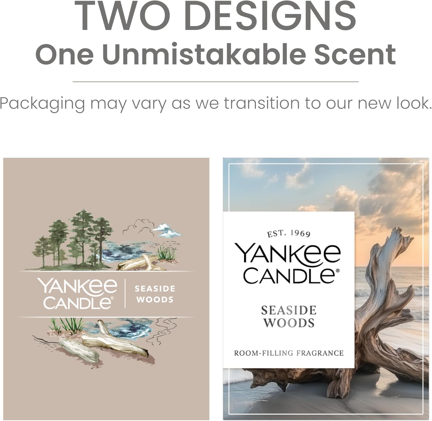 Yankee Candle Medium Pillar Scented Candle with up to 115 Hour Burn Time, Premium Plant Wax Blend for Consistent Burn, 14.25 oz Pillar Candle with Room Filling Fragrance, Seaside Woods