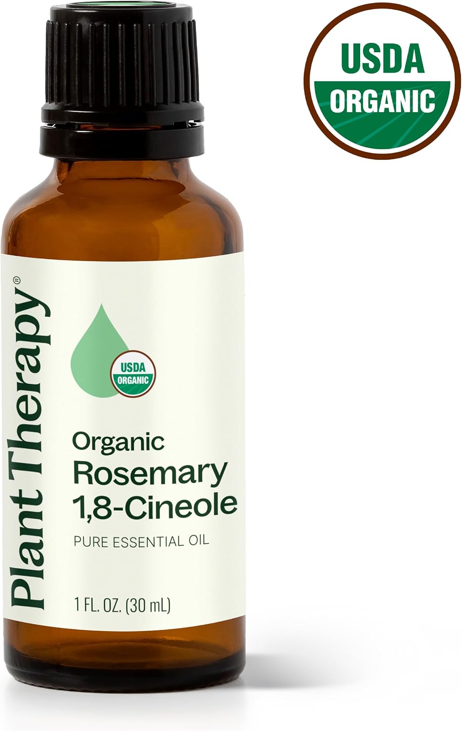 Plant Therapy Organic Rosemary Essential Oil 30 mL, Great for Hair Growth