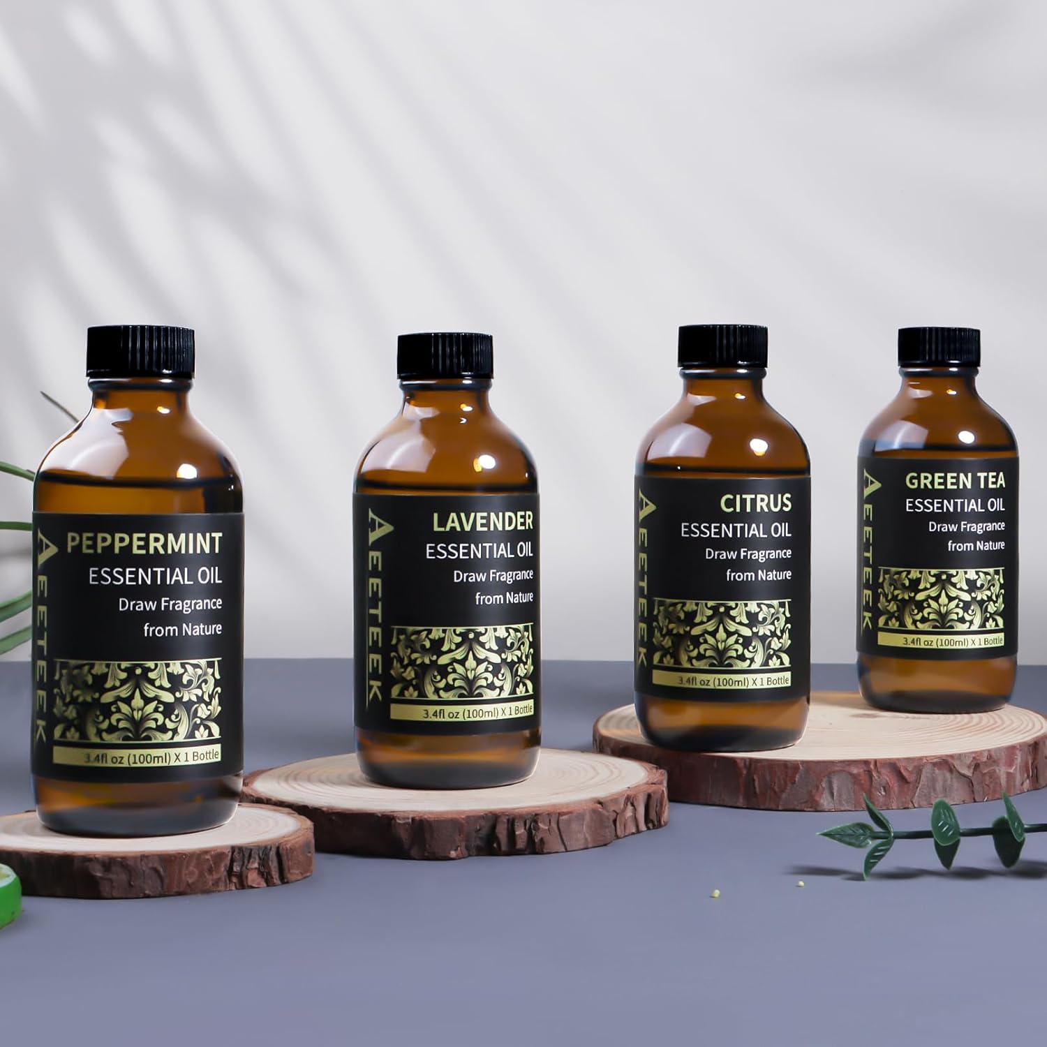 100ml Peppermint Essential Oil Refill for Waterless Diffuser, 3.4Fl Oz Aroma Oils for Air Spray, Long-Lasting Mint Home Fragrance, Bathroom Air Freshener