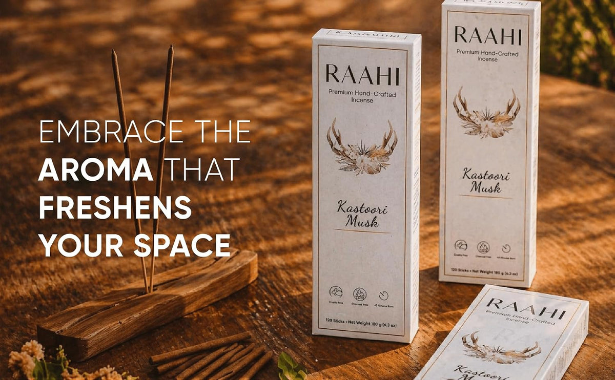 RAAHI Musk Incense Sticks with Holder