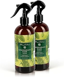 Abbey & Sullivan Linen Spray, Lemongrass Sage, Fabric Freshener and Fragrance Room Spray, Pack of 2, 16 oz