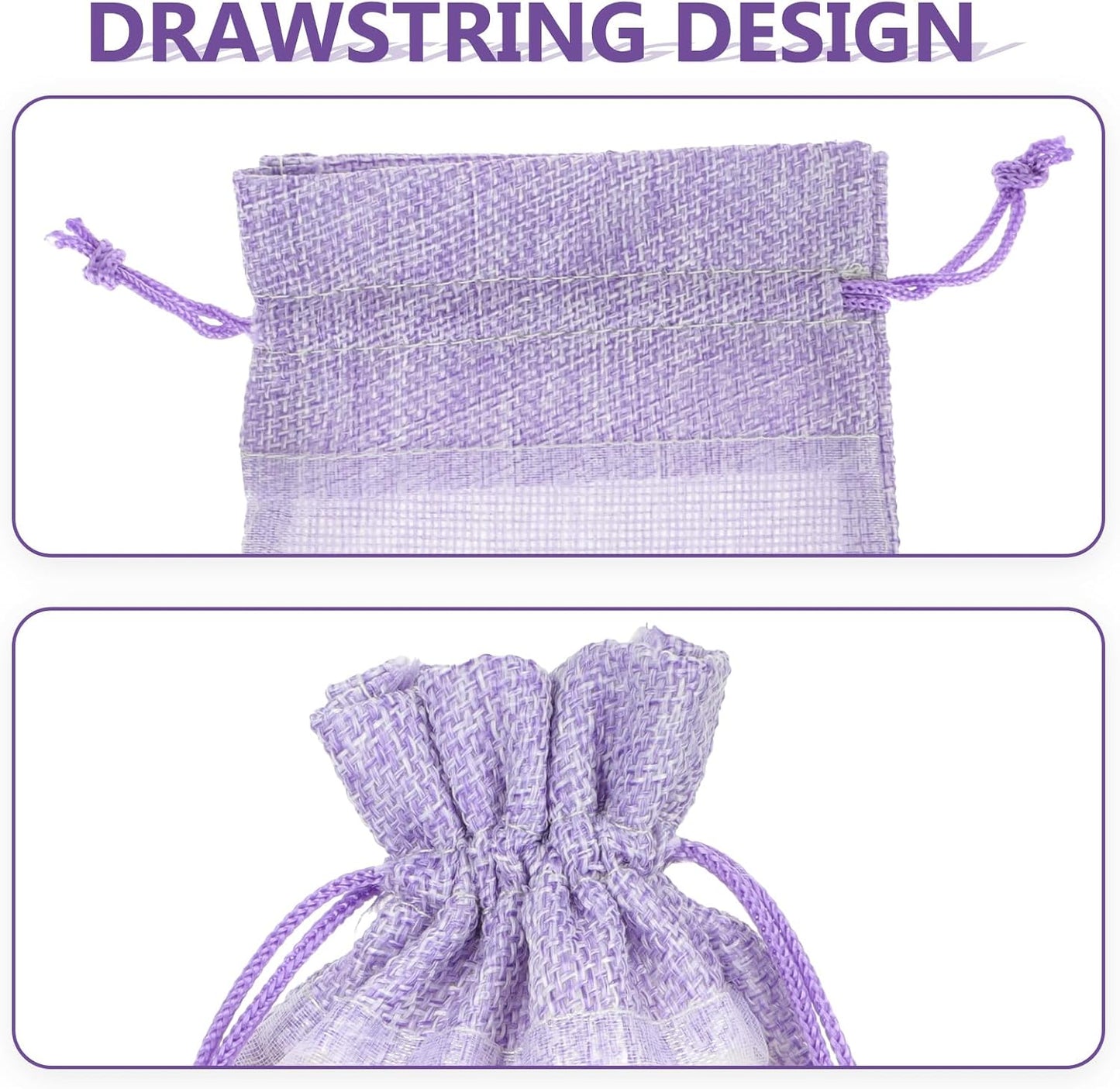 10Pcs Lavender Sachet Bags - Empty Violet Cloth Bags with Drawstring for Lavender, Spice, Jewelry, Tea, and Closet Freshening