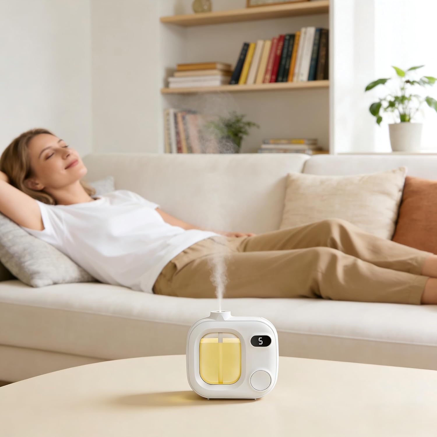 Rechargeable Mini Aromatherapy Diffuser-Ultrasonic Diffuser Cordless Aroma Machine with 5 Mist Modes,for Home,Office,Car,Hotel,Bathrooms,Cute & Compact,Not Included Aromatherapy Oil