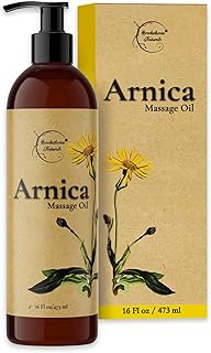 Brookethorne Naturals Arnica Massage Oil for Massage Therapy – Arnica Montana & Lemongrass Essential Oil – All Natural Supports Active Lifestyles – Paraben Free, Made in USA – 16oz