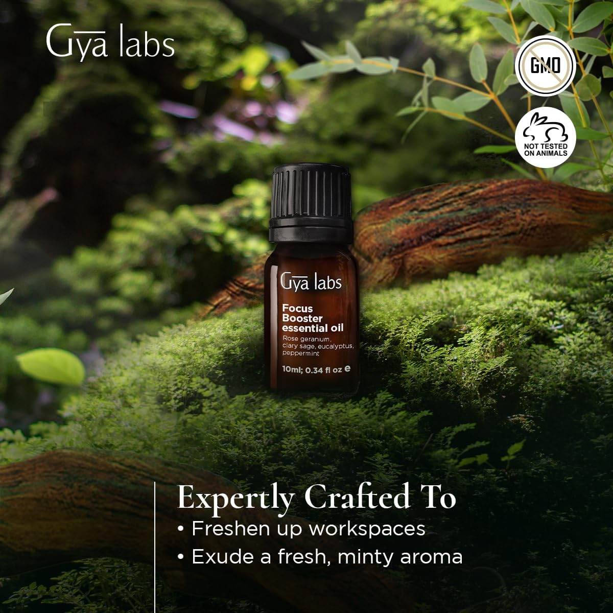 Gya Labs Focus Booster Essential Oils Blends - 0.34 Fl Oz - for Diffuser, Home, Humidifier, Aromatherapy and DIY Candle Making Scents