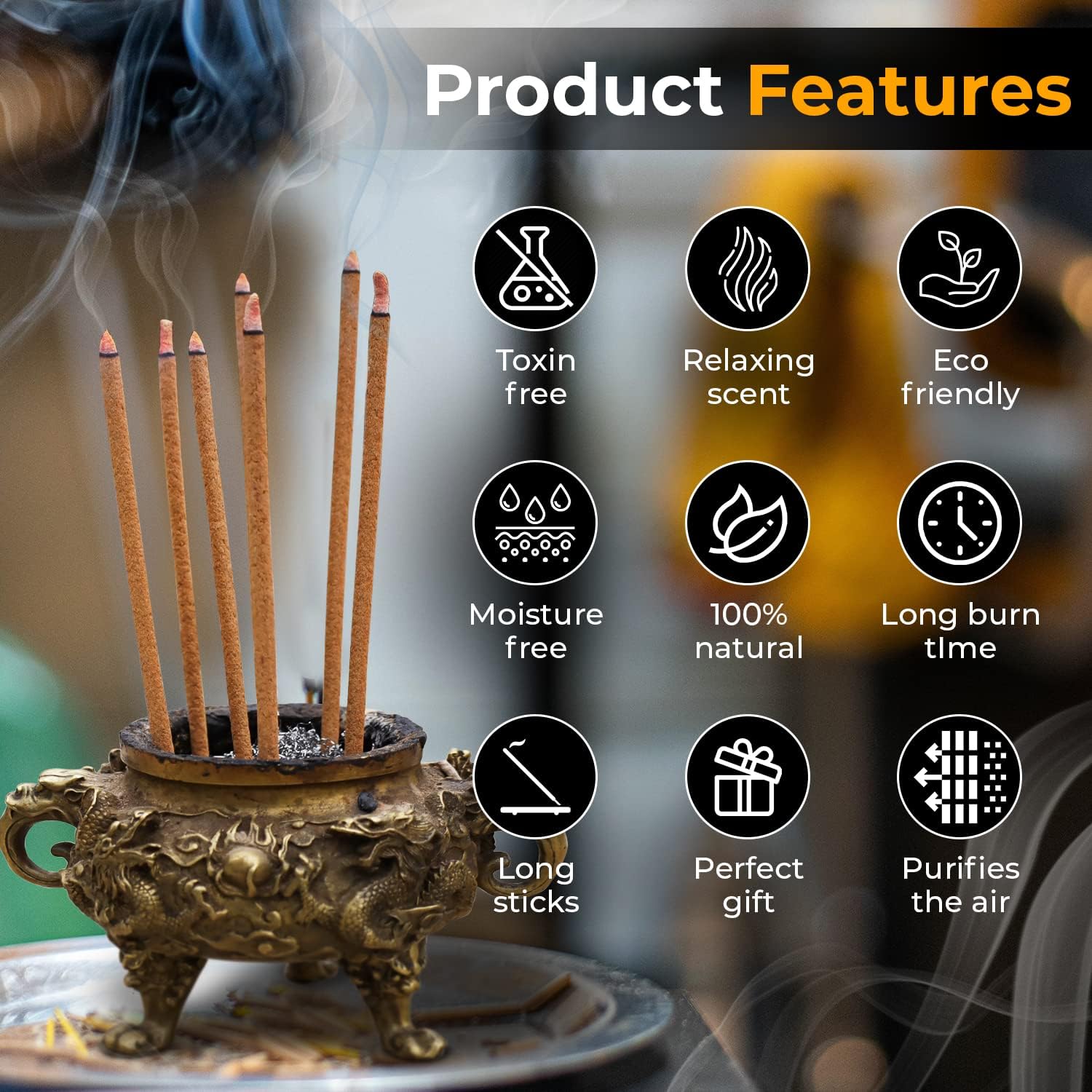 Tibetan Tara Healing Incense - 3 Packs (20 Sticks per Pack) | 5.5" Length | Handcrafted & 100% Natural