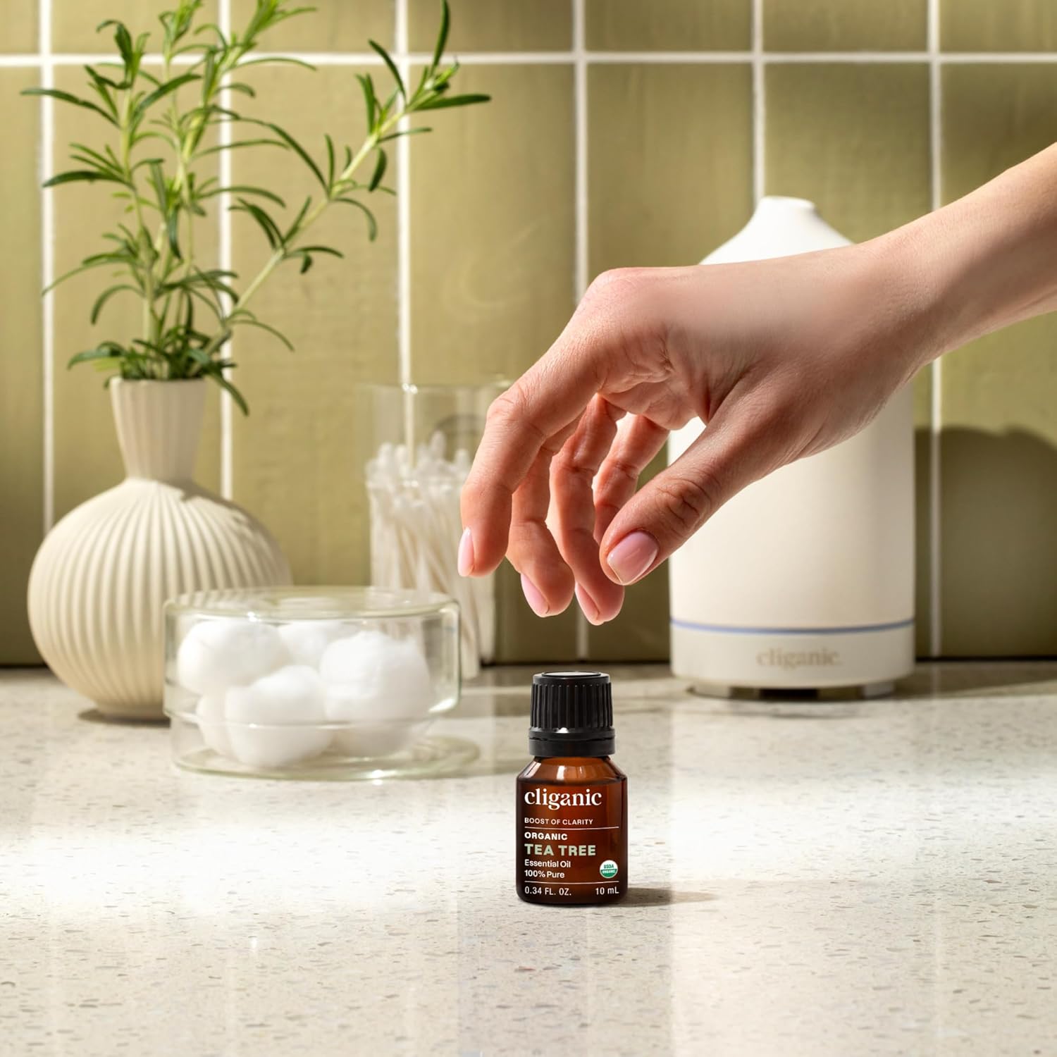 Cliganic Organic Tea Tree Essential Oil, 100% Pure Natural, for Aromatherapy | Non-GMO Verified (Packaging May Vary)