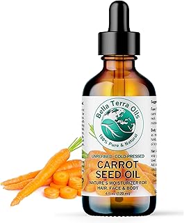Bella Terra Oils - Organic Carrot Seed Oil 4 oz - Dive into Carotene's Natural Power, High in Essential Fatty Acids, Experience Luxurious Skin Nourishment