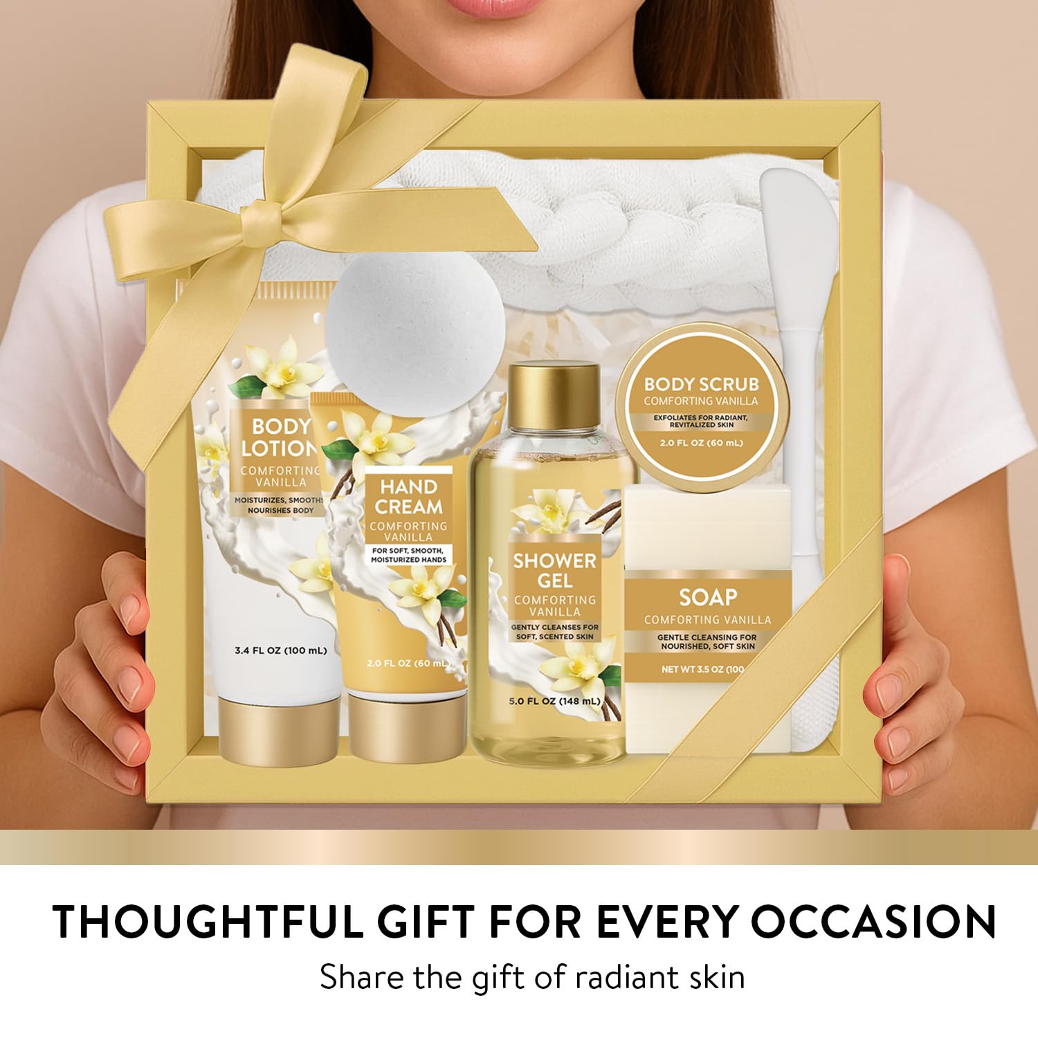 Spa Luxetique Gifts for Women 8pcs Vanilla Bath and Body Works Gift Set for Women Self Care Spa Gift for Womens Birthday Gift for Womens Grandma Mom Sister Friend