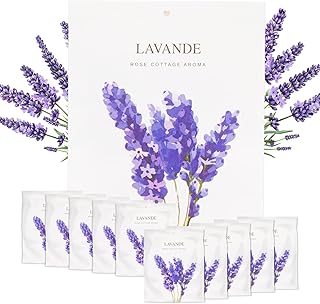 RAINFLOW Lavender Sachets for Drawers and Closets - 10 Pack Scented Sachet Bags for Clothes, Closet Freshener and Small Spaces Home Fragrance for Wardrobe, Car, Bedroom