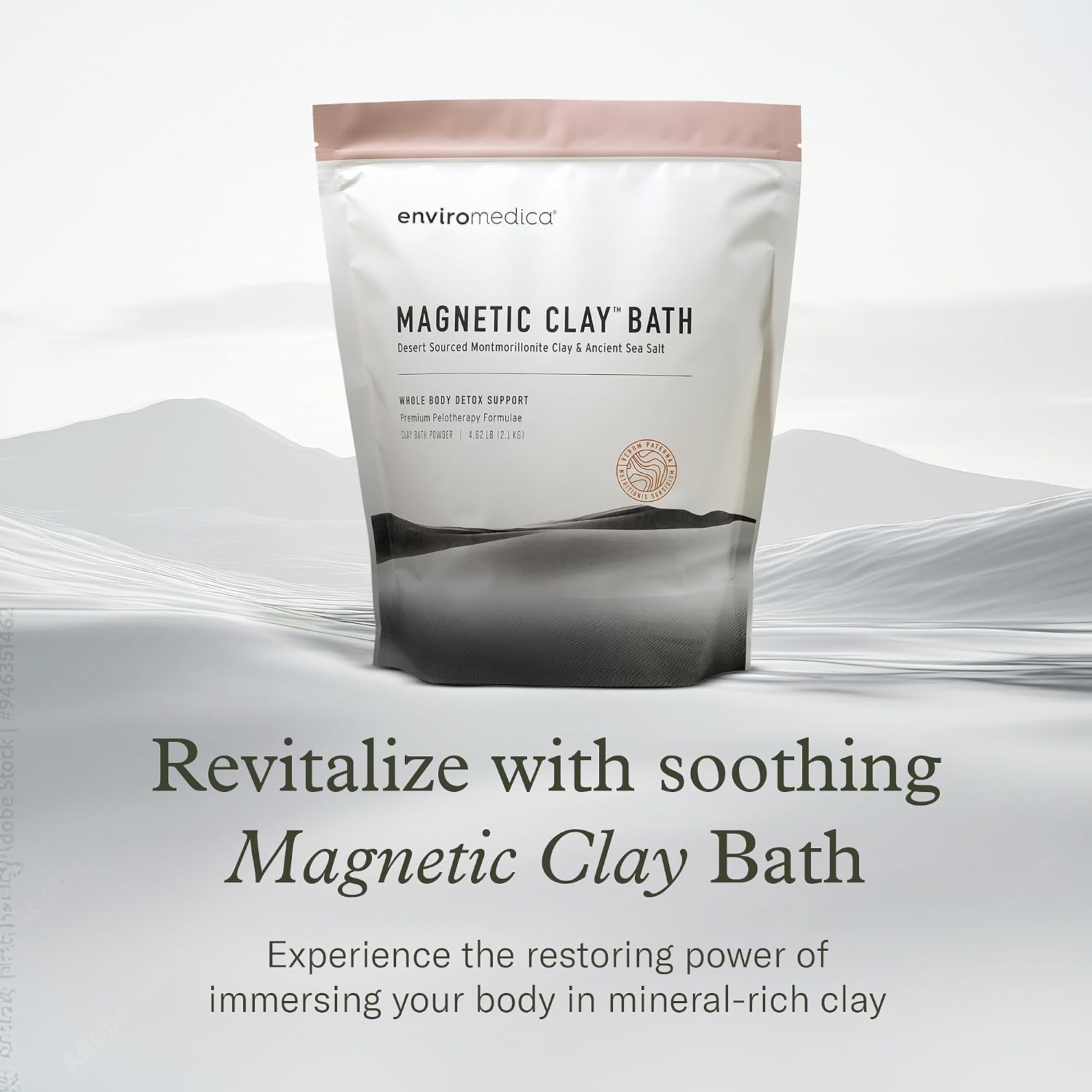 Ancient Minerals Magnesium Bath Flakes - Enviromedica Magnetic Clay - Pure Genuine Zechstein Chloride - Natural Detox with Sodium and Calcium Bentonite Clay Powder