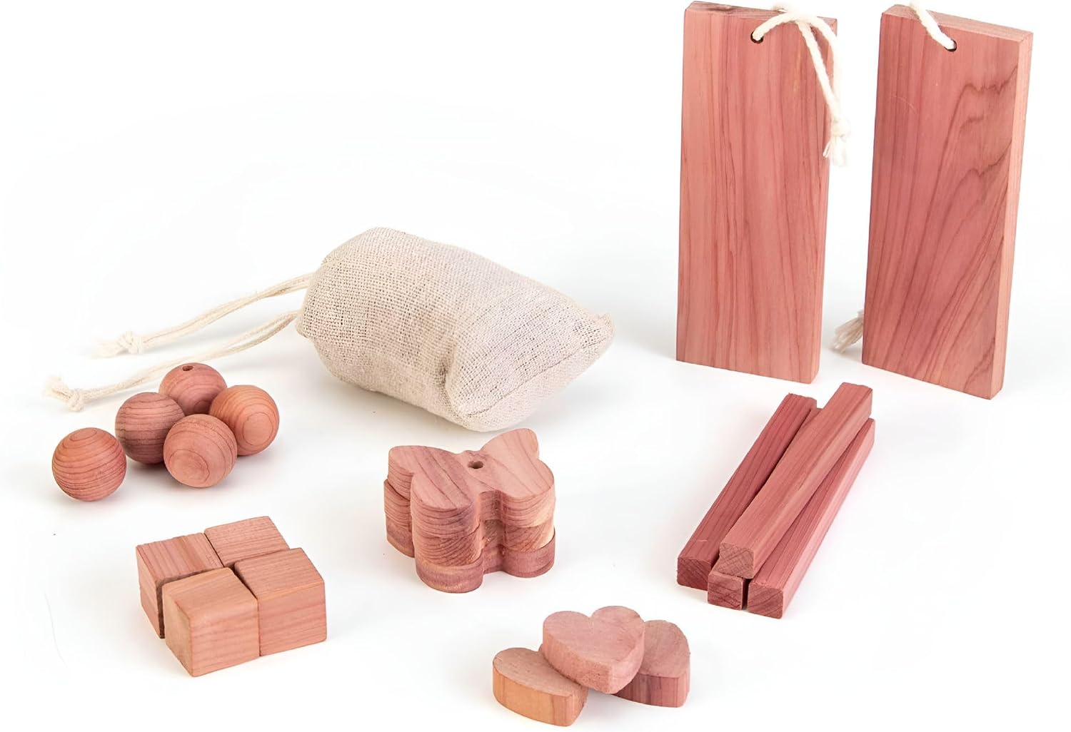 2026 New Cedar Blocks for Clothes Storage, Aromatic Cedar Wood for Closets and Drawers, Cedarwood Hangups with Hook, Scent Sachets Bags Cedar Closet Freshener, 16 Pack