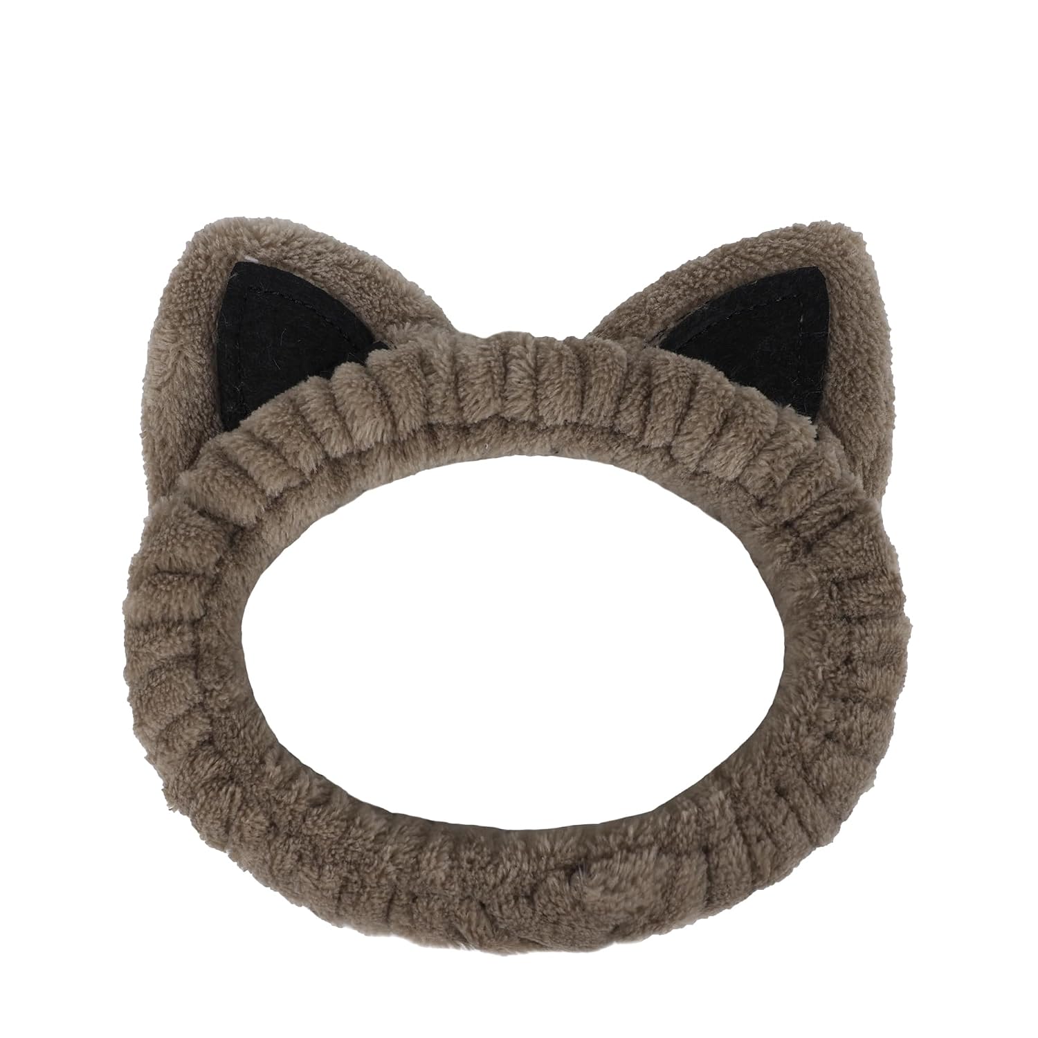 Facial Spa Cosmetic Makeup Skincare Headband for Washing Face Makeup (Cat Ear Brown)