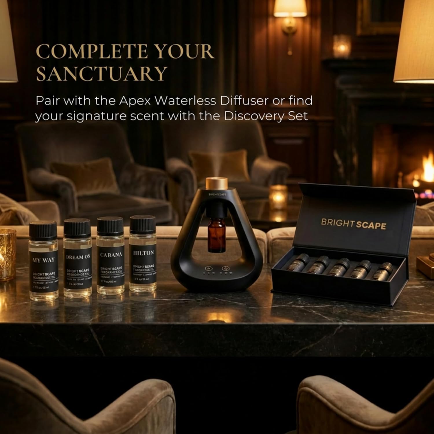 Hotel Lobby Diffuser Oil Refill for Ultrasonic & Waterless Diffuser - Hilton Hotel Inspired Scent - White Tea, Bergamot & Marine - for Home Fragrance, Crafting & DIY - 1.7 fl oz