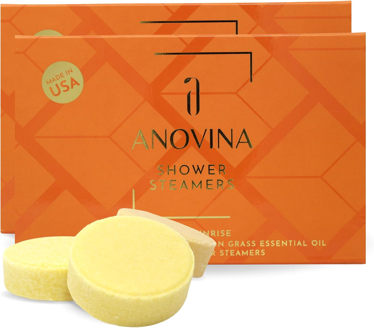 Anovina 12XL Citrus Shower Steamers – Aromatherapy Gift Set Made in USA – Spa-Like Shower Tablets for Women & Men