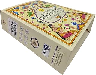 Sree Vani Perfumery Amber Musk Incense Sticks Gift Set, Handmade Indian Agarbatti Variety Pack, Long Lasting Natural Incense for Meditation, Yoga, Prayer, Relaxation & Spiritual Cleansing, Pack of 12