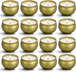 qinxiang Scented Candles Gifts Set,16 Pack Natural Soy Wax Travel Tin Jar Candles for 2.5 OZ Aromatherapy Candles for Family Gatherings, Festive Candles