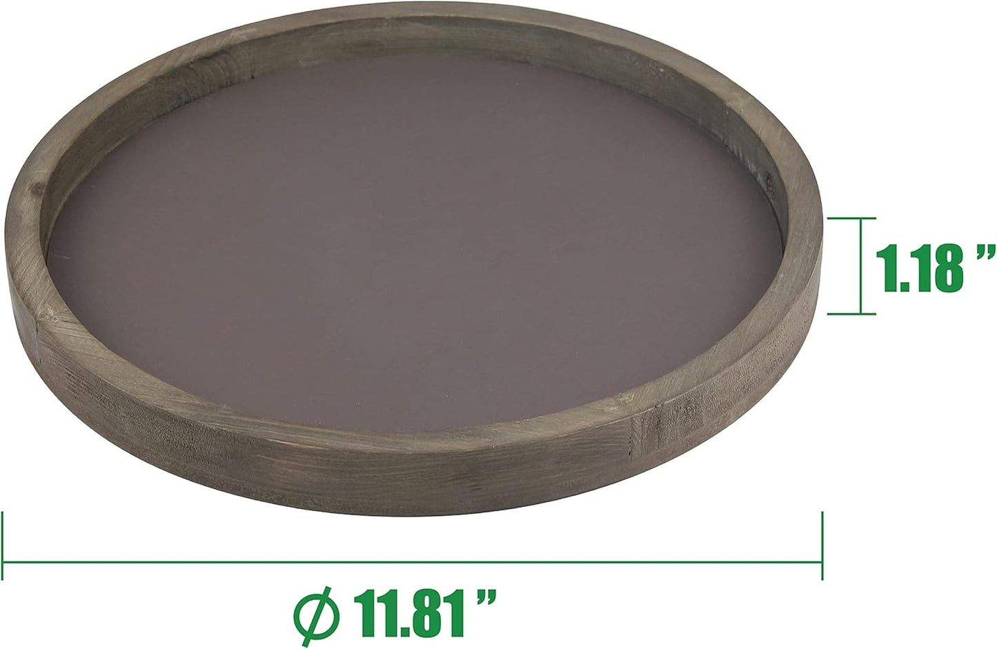 Stonebriar Large 11.8" Decorative Rustic Farmhouse Worn Natural Wood and Metal Tray