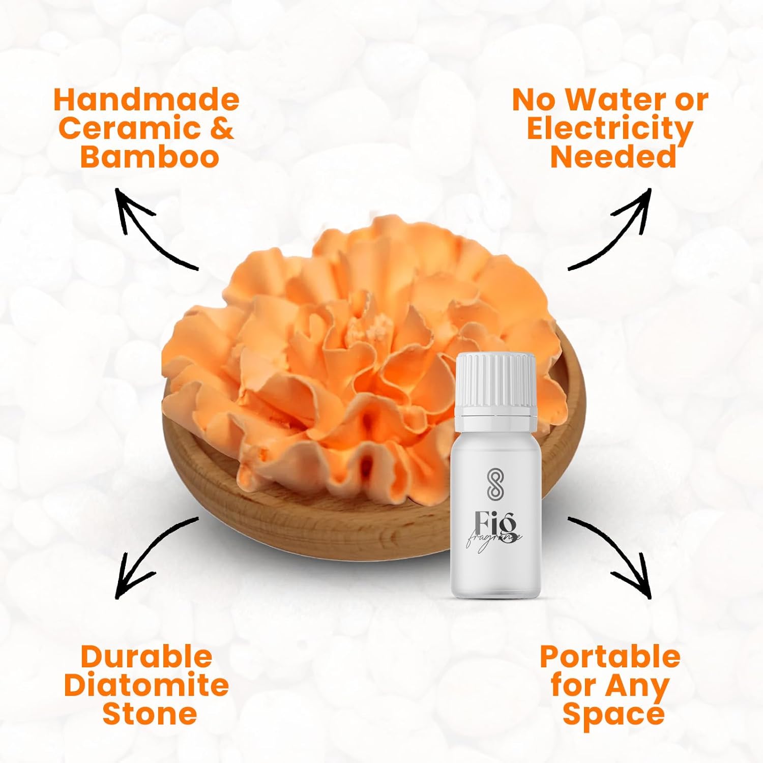 HOME ARCHIVE Aroma Diffuser with Aromatherapy Fragrant Oil Diffusers for Home Room Decor Fig Fragrance (Carnation Flower (Orange))