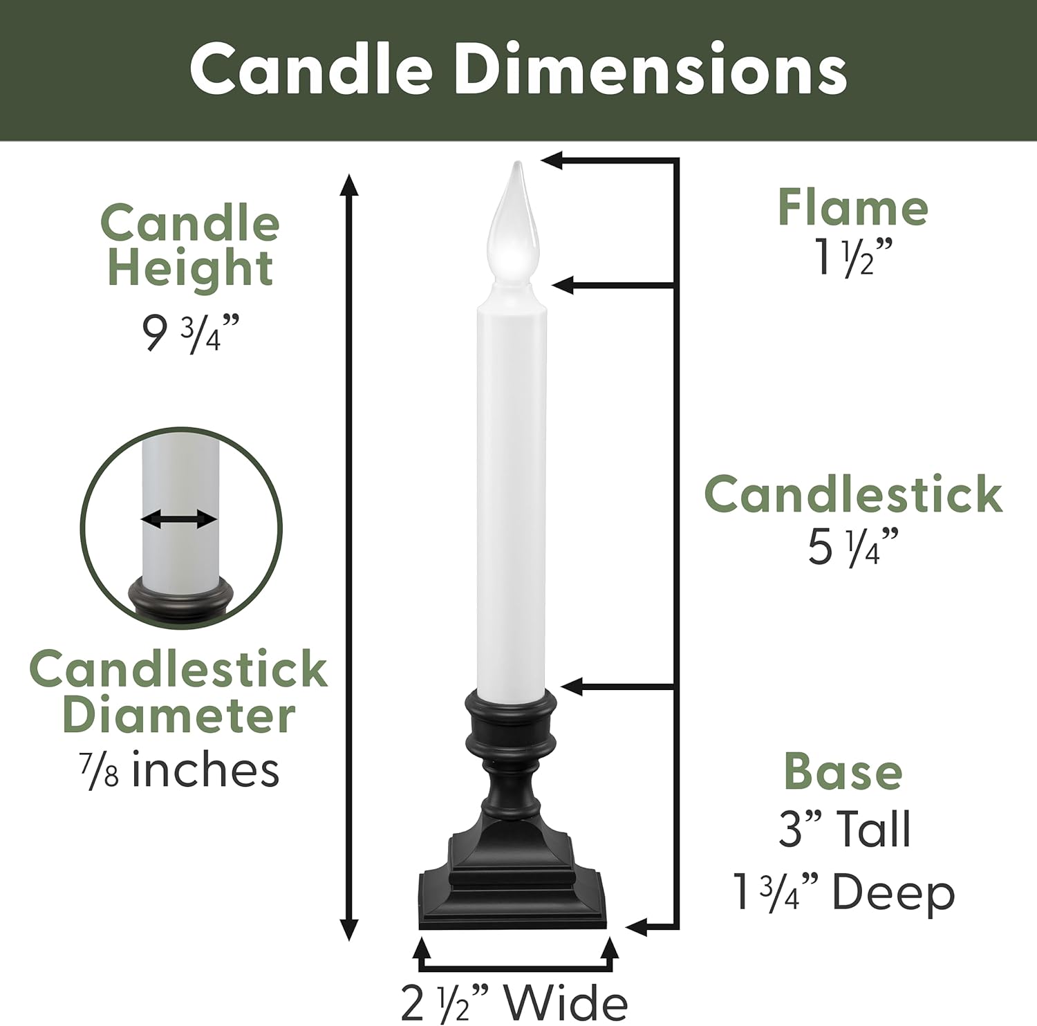 612 Vermont LED Battery Operated Window Candles with Timer, Bright Hot Spot, VT-1506A-4 (Pack of 4, Antique Bronze)