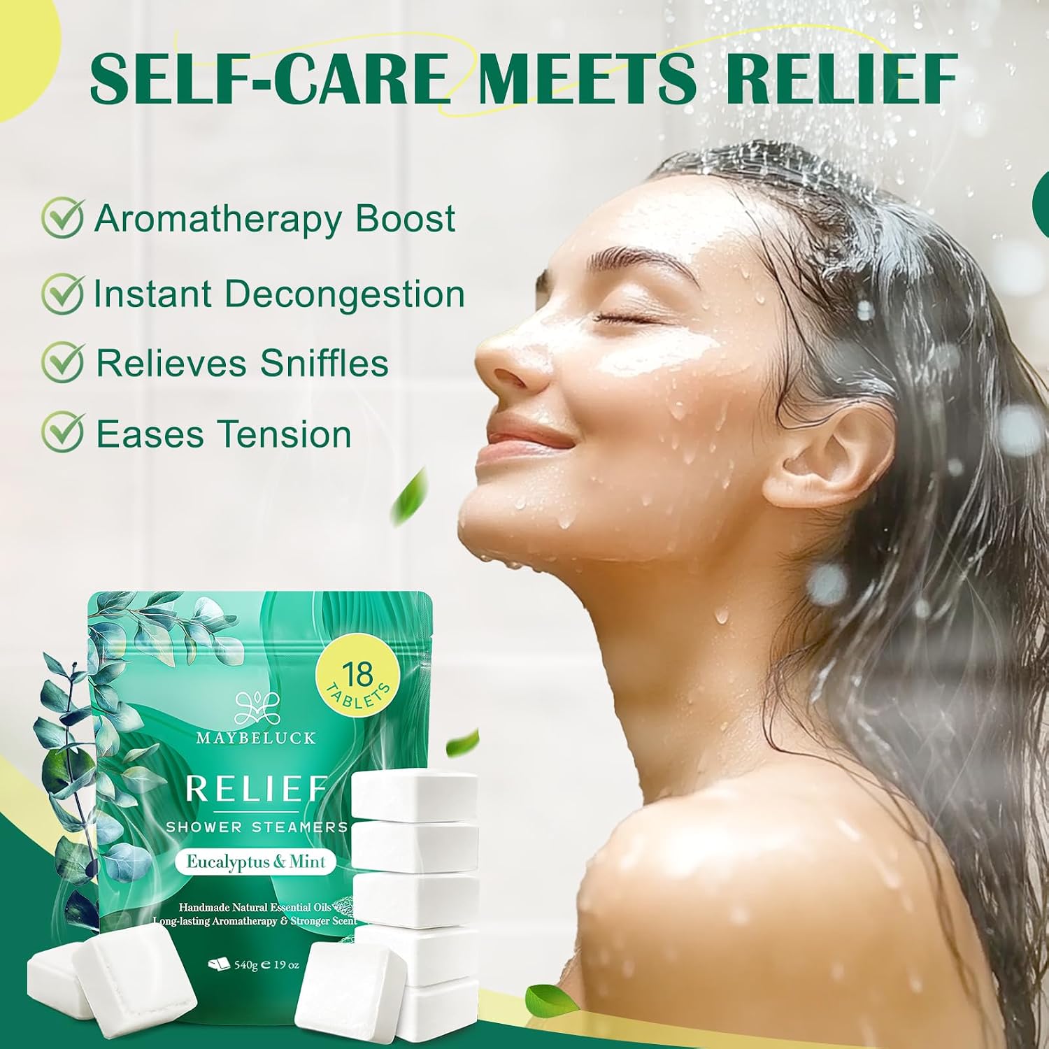 Shower Steamers Aromatherapy 18 Pack – Eucalyptus for Shower, Aromatherapy Graduation & Teacher Appreciation Gifts, Stress Relief & Relaxation Self Care Birthday Gifts– Eucalyptus & Mint